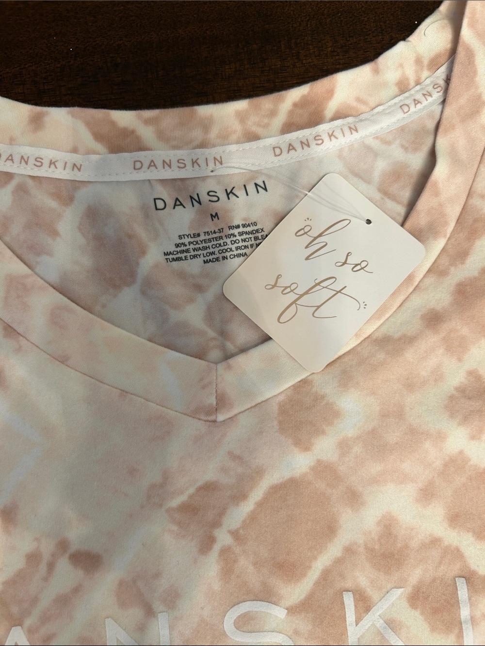 Danskin Women’s Pale Pink Tie-Dye Pajama Set Medium - Picture 3 of 5